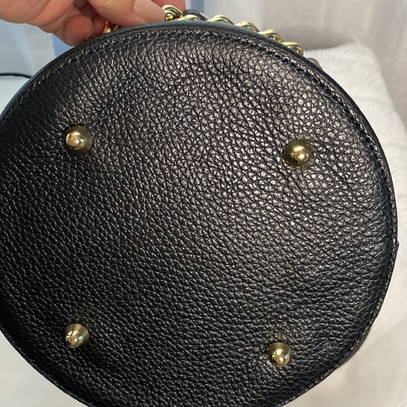 Anna Paola Italian Black Leather Bucket Bag NWT. - Picture 10 of 13
